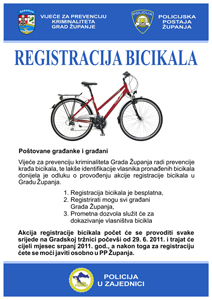Slika PU_VS/Akcije/Registracija biciklova u Županji/Plakat-registracija bicikla_300x200.jpg